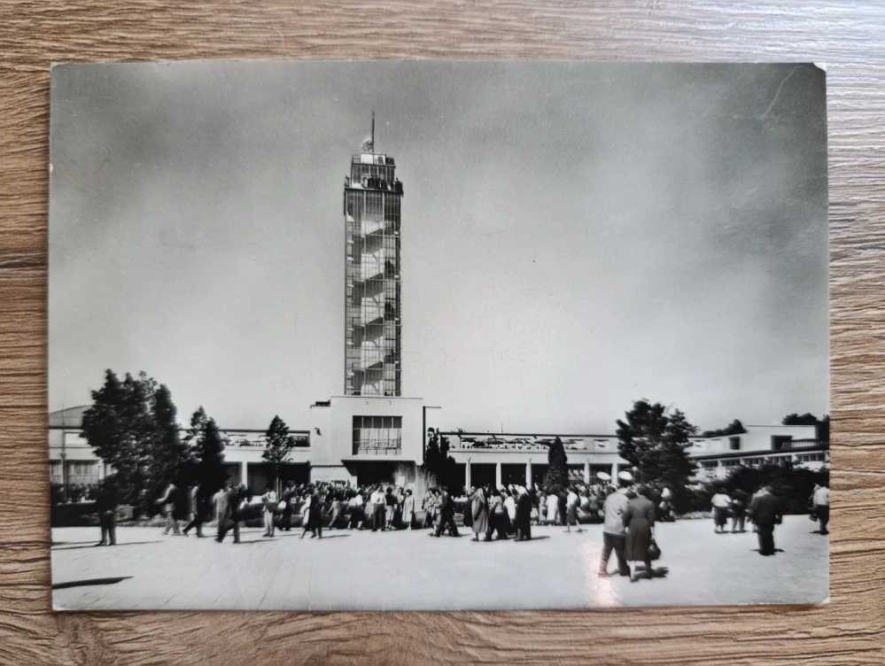 BRNO – Mezinárodní veletrh 1959, vyhlídková věž – stará pohlednice
