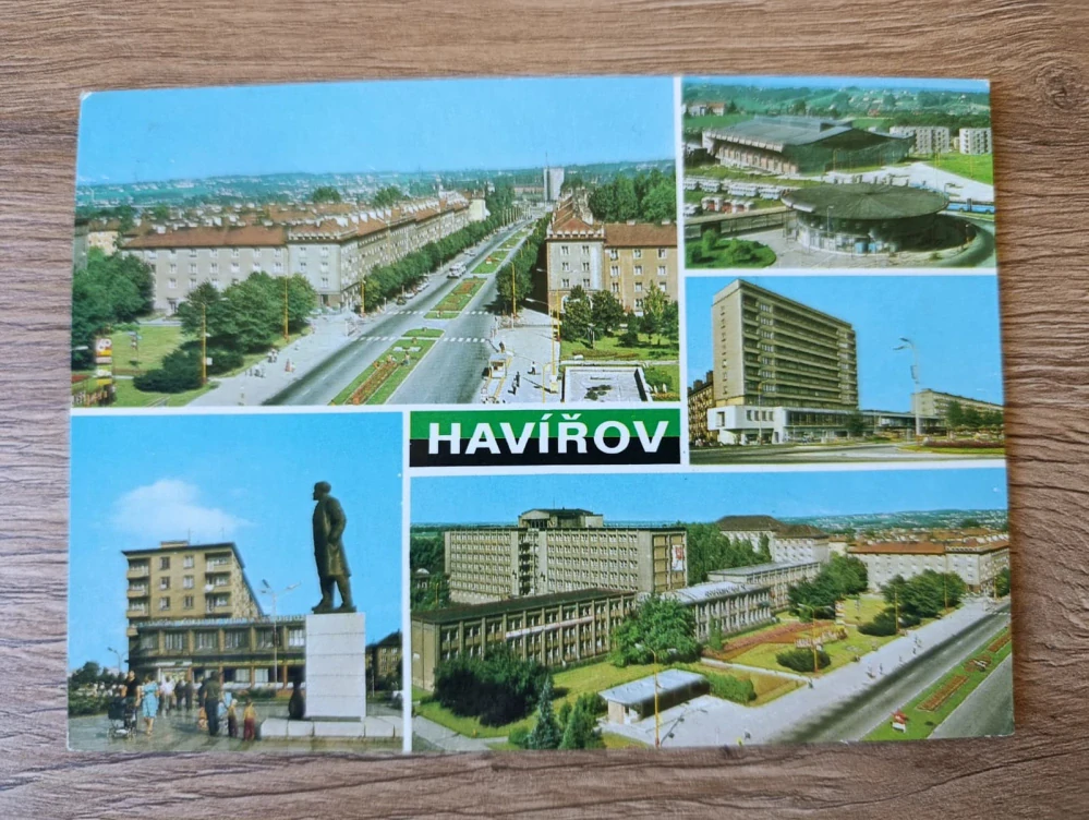 Havířov stará pohlednice Lenin autobusové nádraží ČSSR
