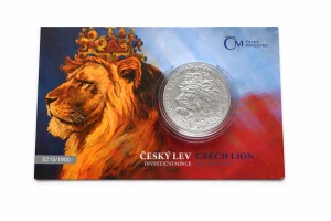 Stříbrná mince Český lev 2021 2 oz Ag 999 | Česká mincovna | limit 1000 ks UNC