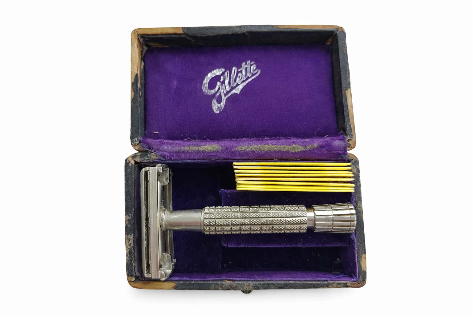 Starožitný holicí strojek Gillette s pouzdrem