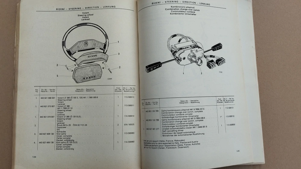 Seznam ND na Škoda 105 až Škoda 120GLS  rok 1979 - 1981