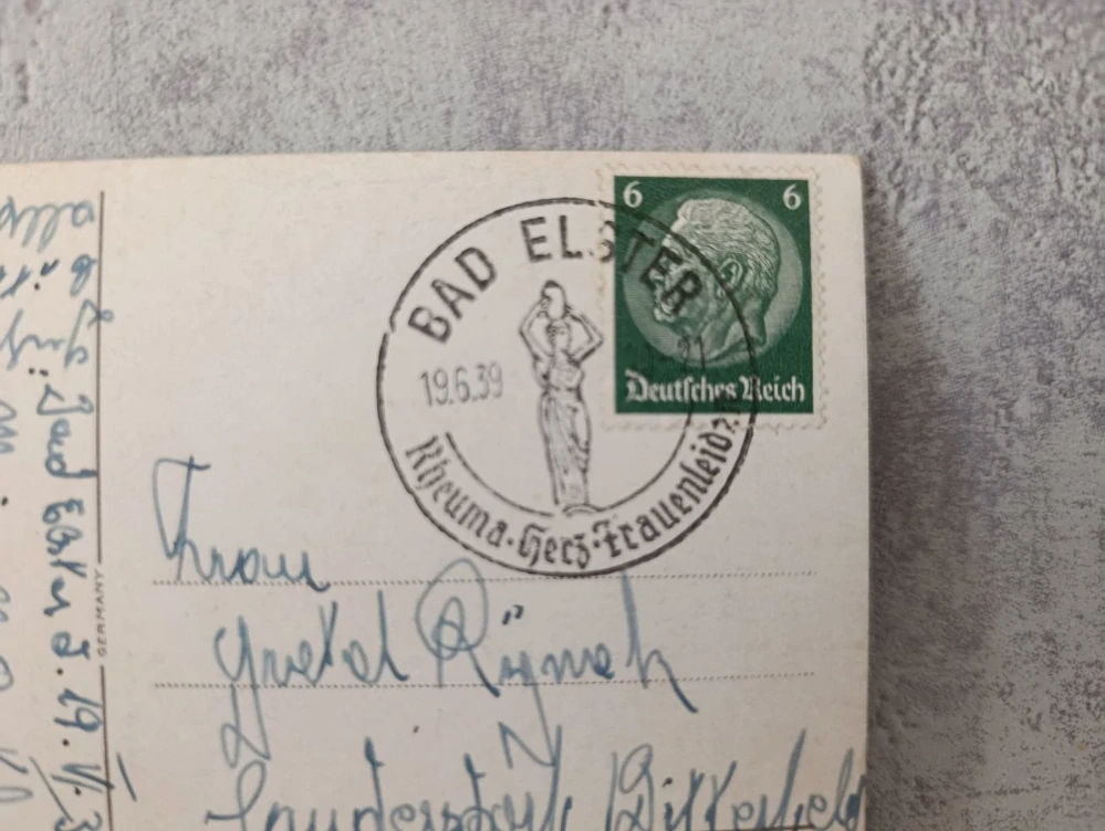 Stará pohlednice Dt. Reich 1939. spec. razítko - erotika komická