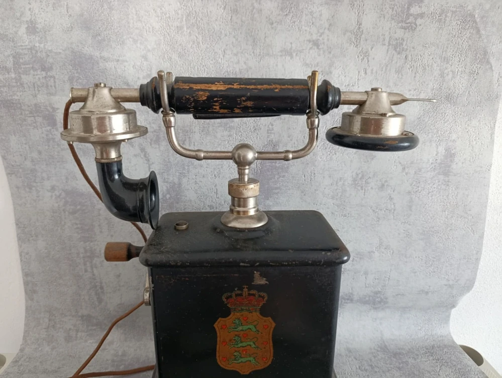 Starožitný skandinávský telefon Stats-Telefonen (1900–1925) | Emil Möller Horsens, Dánsko
