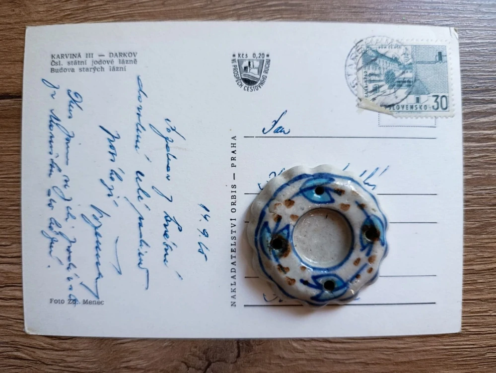 KARVINÁ III – DARKOV, jodové lázně, budova starých lázní – pohlednice