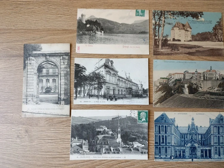 10x stará pohlednice Francie Švýcarsko města místopis