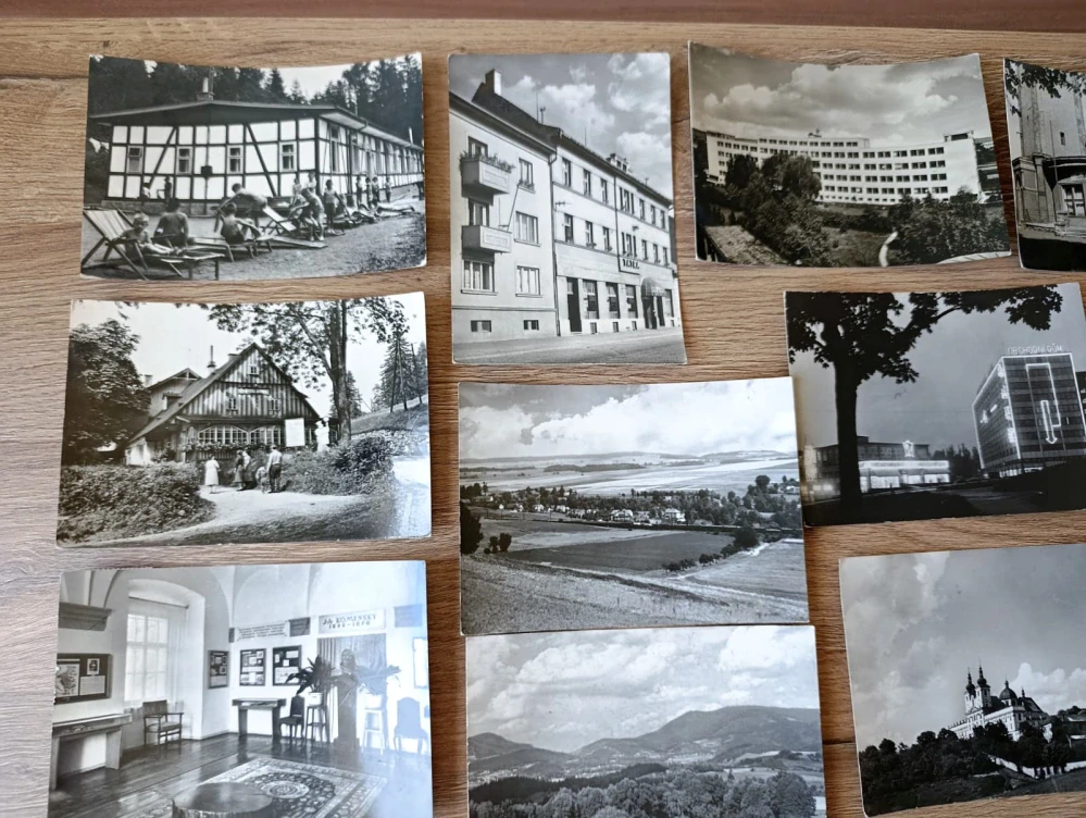 24x stará pohlednice ČSSR Gottwaldov Zlín města hory místopis
