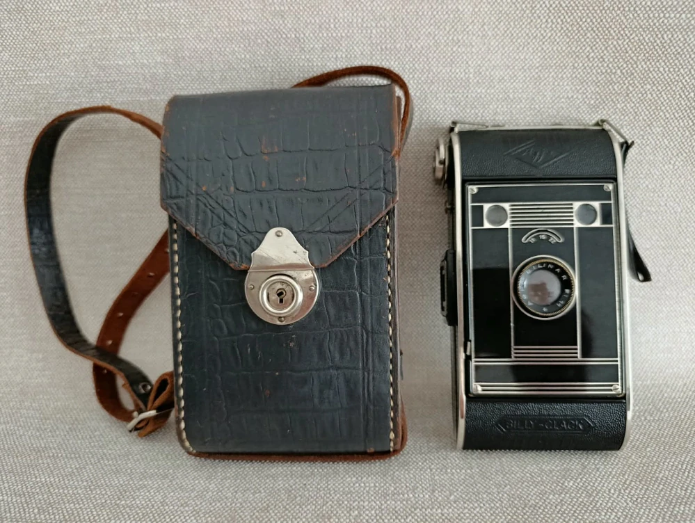 Starý měchový fotoaparát Agfa Billy-Clack Bilinar F:11 + pouzdro   č.76