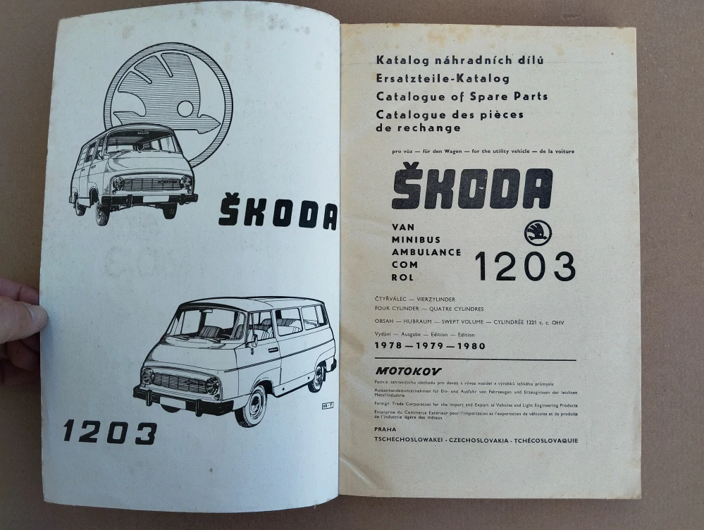 Katalog náhradních dílu, seznam ND na Škoda 1203