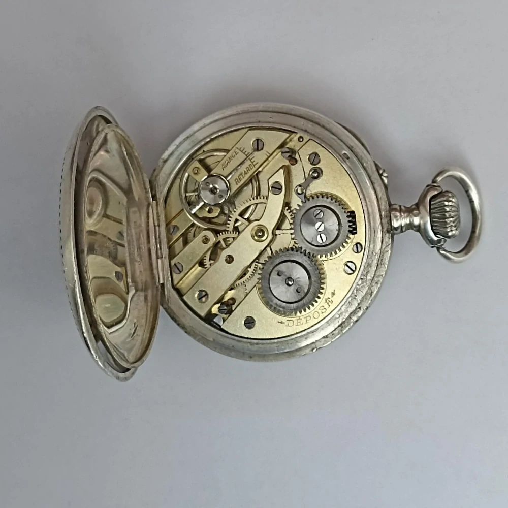 Starožitné stříbrné kapesní hodinky cca 1920 | punc 0,800