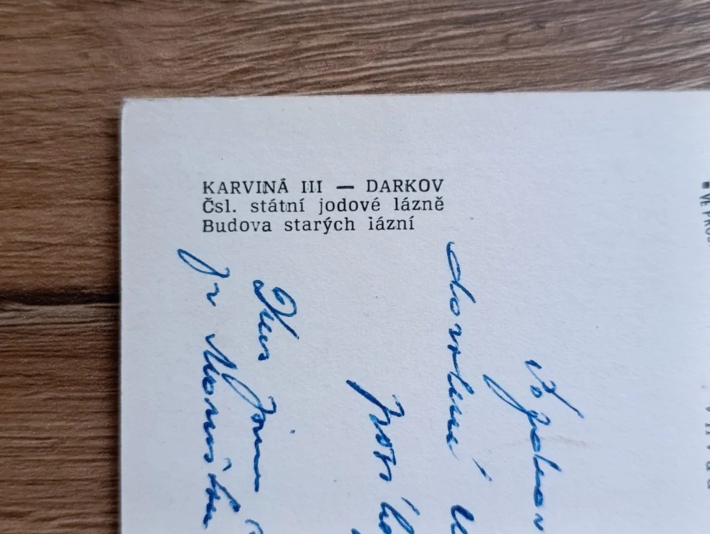 KARVINÁ III – DARKOV, jodové lázně, budova starých lázní – pohlednice