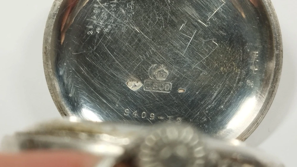 Starožitné stříbrné kapesní hodinky cca 1920 | punc 0,800