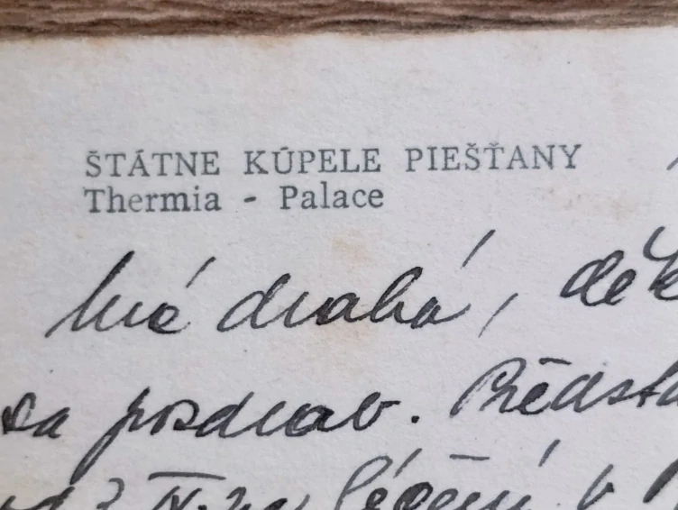 PIEŠŤANY – Thermia Palace, lázně, stará černobílá pohlednice