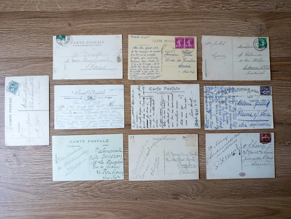 10× stará pohlednice Francie – Paříž, Orléans, Bretaň, Nancy