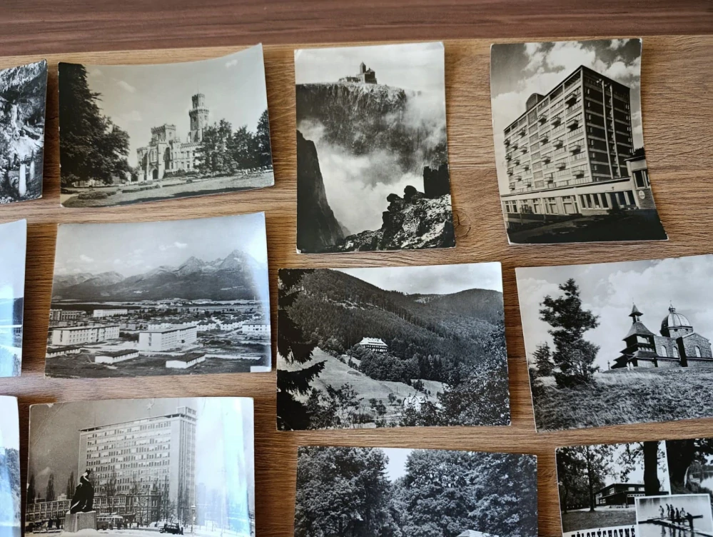 22x stará pohlednice ČSSR místopis města hory hrady prošlé