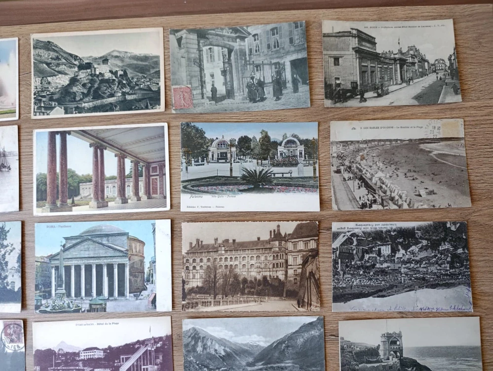 30x staré pohlednice Francie Paříž Lyon zámky města cca 1900–1950