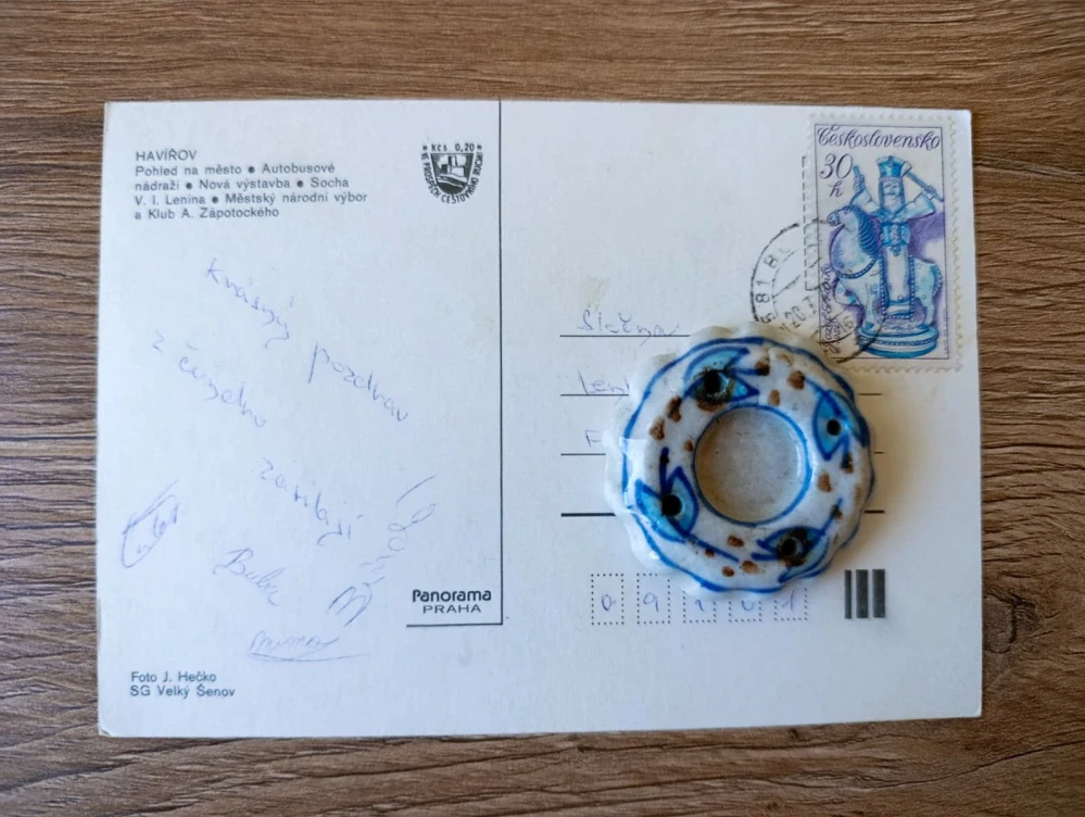 Havířov stará pohlednice Lenin autobusové nádraží ČSSR