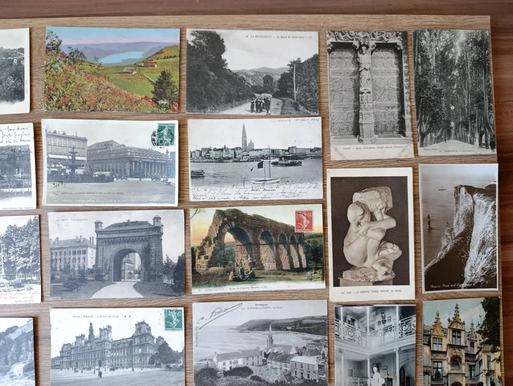 Staré pohlednice Francie Anglie Evropa 32 ks cca 1900–1930