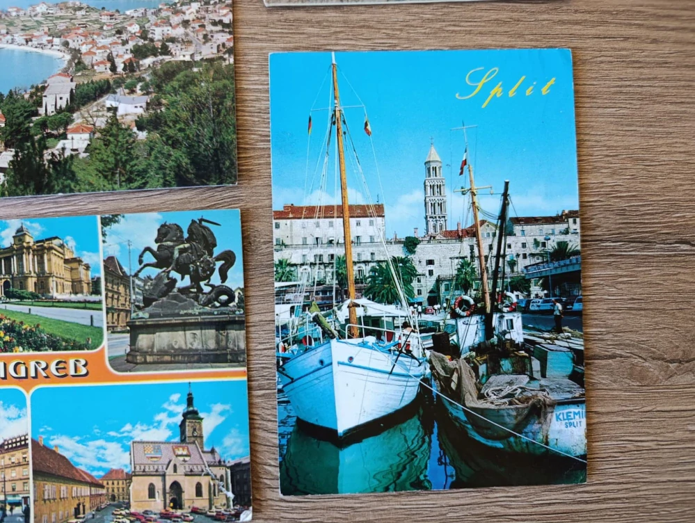 8x staré pohlednice Jugoslávie Chorvatsko Split Zagreb Opatija