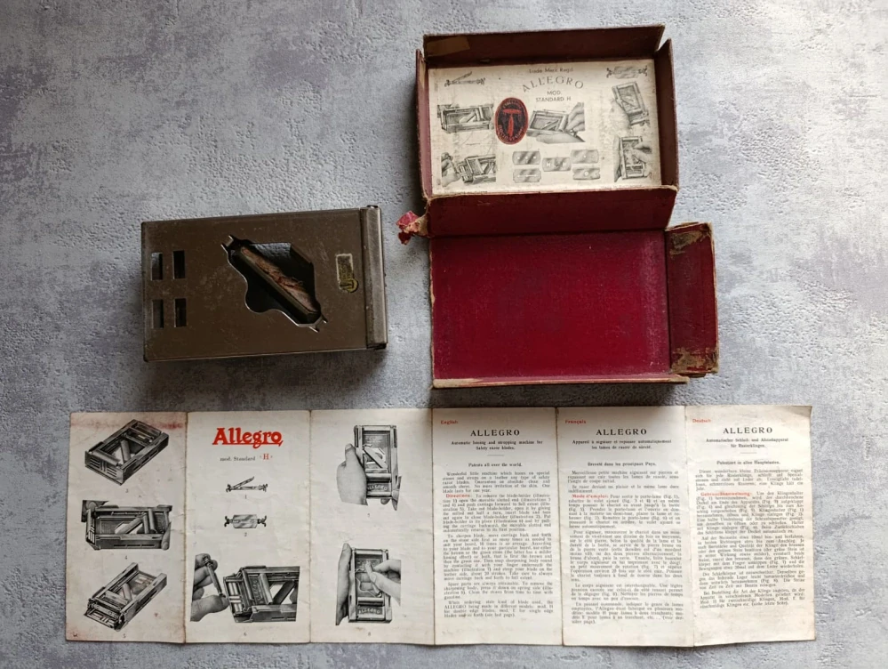 Starožitný brousek na žiletky ALLEGRO Standard H