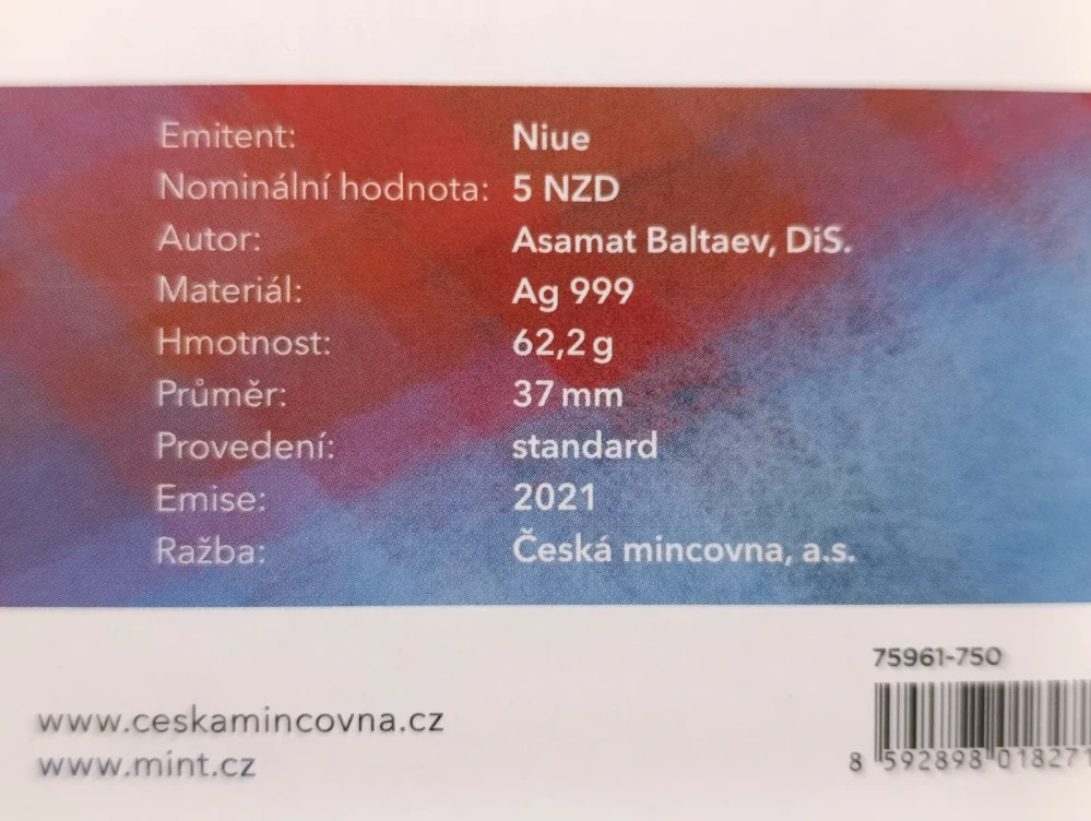 Stříbrná mince Český lev 2021 2 oz Ag 999 | Česká mincovna | limit 1000 ks UNC