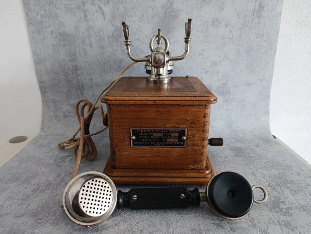 Starožitný francouzský telefon 1910 Thomson-Houston 
