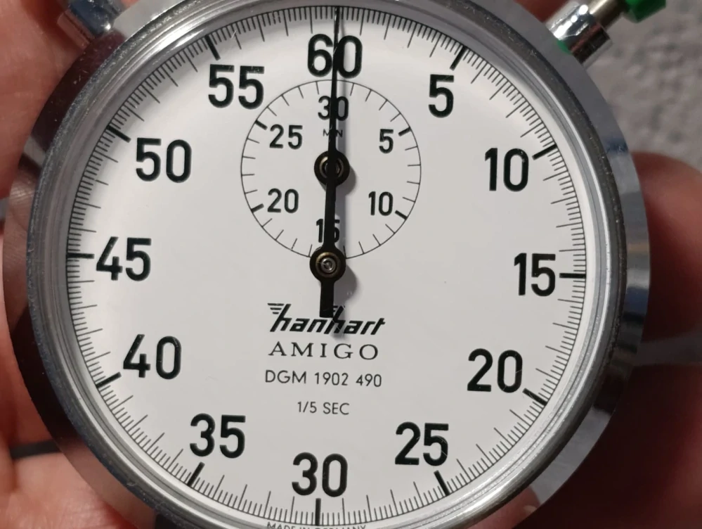 Staré zachovalé profi stopky HANHART AMIGO+ etue