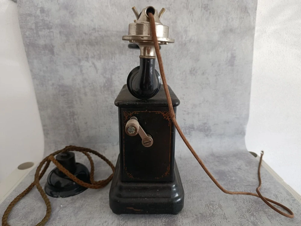 Starožitný skandinávský telefon Stats-Telefonen (1900–1925) | Emil Möller Horsens, Dánsko