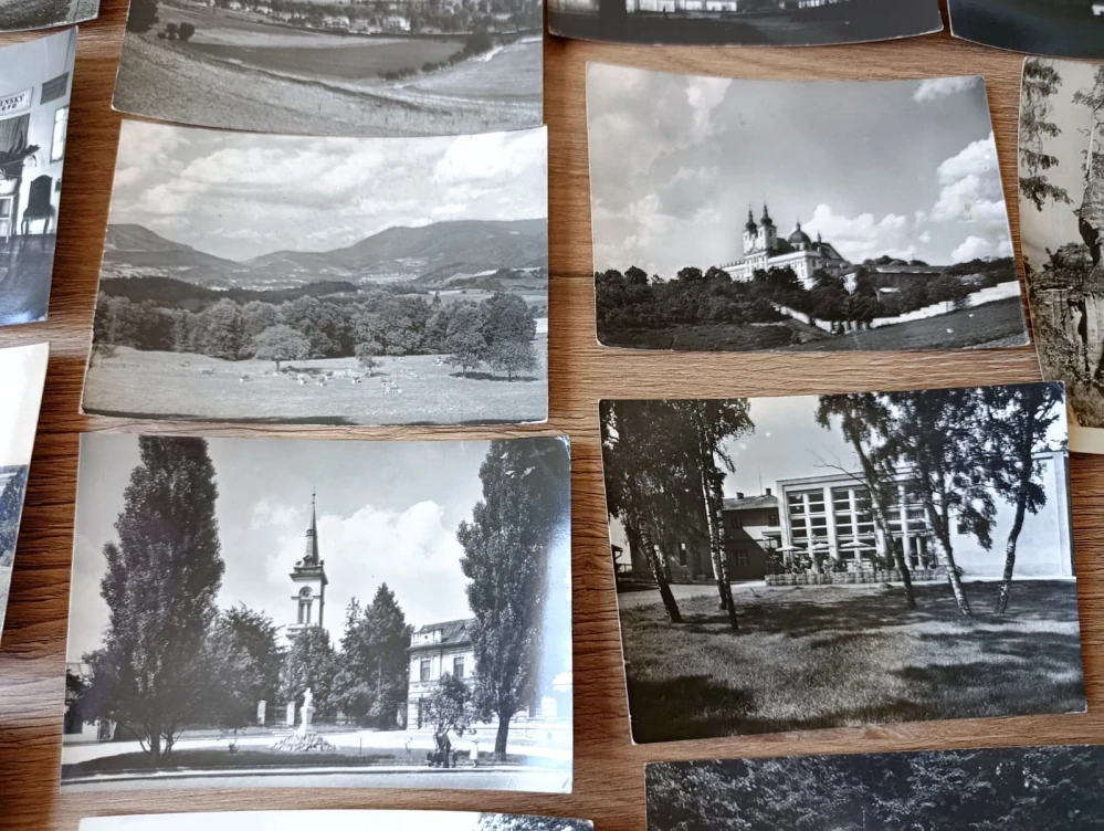 24x stará pohlednice ČSSR Gottwaldov Zlín města hory místopis
