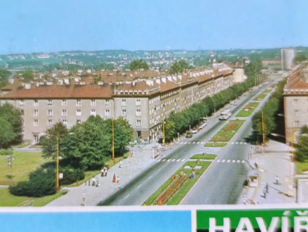 Havířov stará pohlednice Lenin autobusové nádraží ČSSR