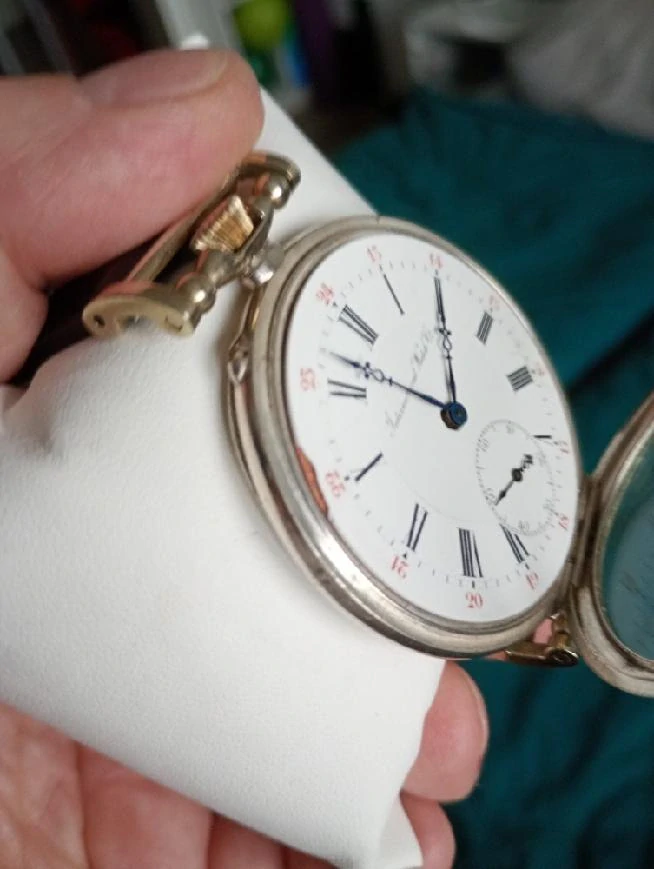 Stříbrné starožitné švýcarské hodinky IWC Schaffhausen Milan 1906  (ČTĚTE POPIS)