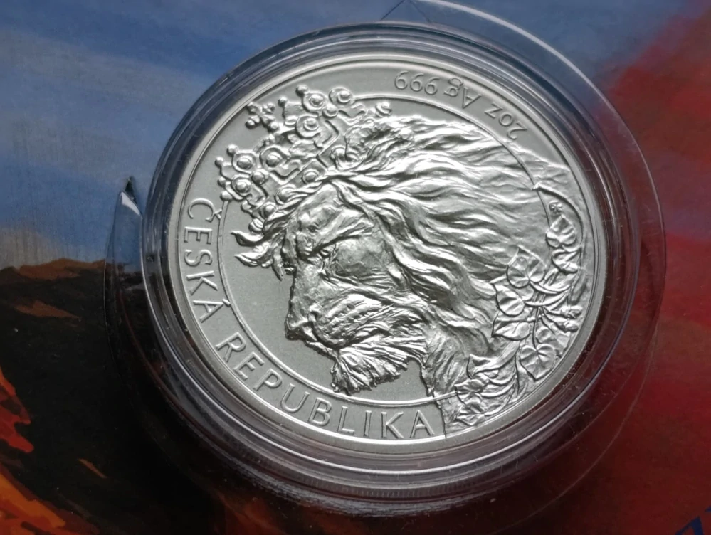 Stříbrná mince Český lev 2021 2 oz Ag 999 | Česká mincovna | limit 1000 ks UNC