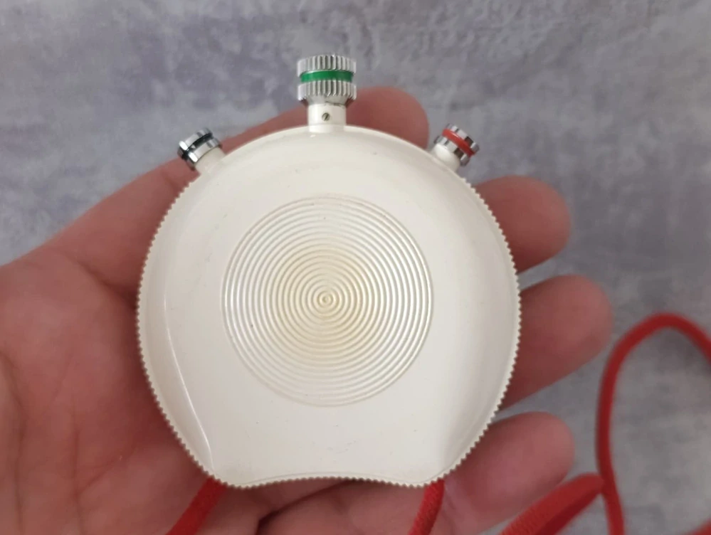 Vintage stopky Leonidas (Heuer) Trackmaster – Švýcarsko, originální krabička + návod, funkční