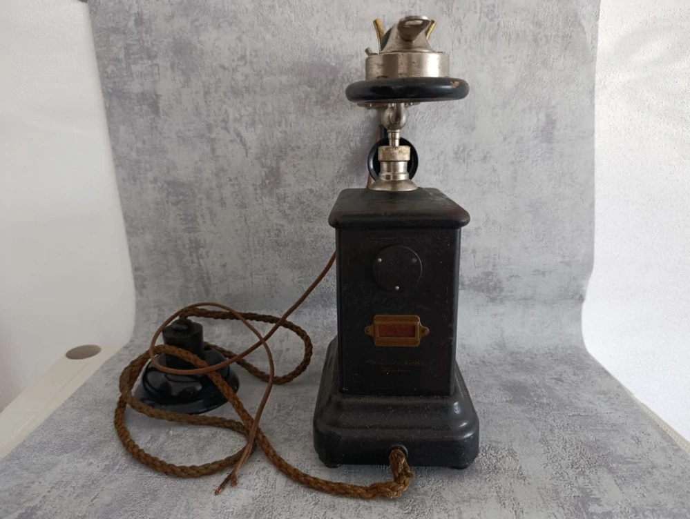 Starožitný skandinávský telefon Stats-Telefonen (1900–1925) | Emil Möller Horsens, Dánsko