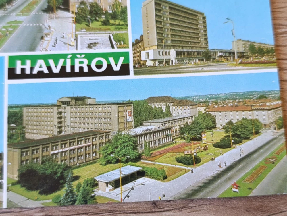 Havířov stará pohlednice Lenin autobusové nádraží ČSSR