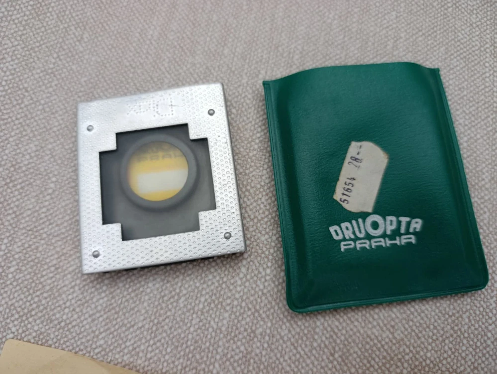 Historický fotoaparát Meopta Flexaret VI Automat, Belar 3,5/80 – krabice, pouzdro, návod a příslušenství