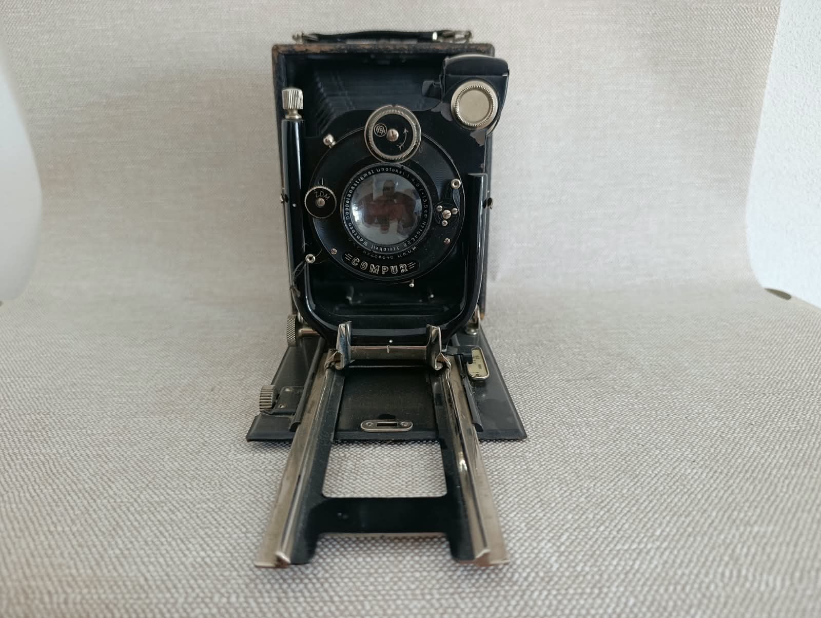 Velký fotoaparát Welta Meyer Unofokal 4,5/13,5 Compur – měchový fotoaparát, čtěte popis č.106