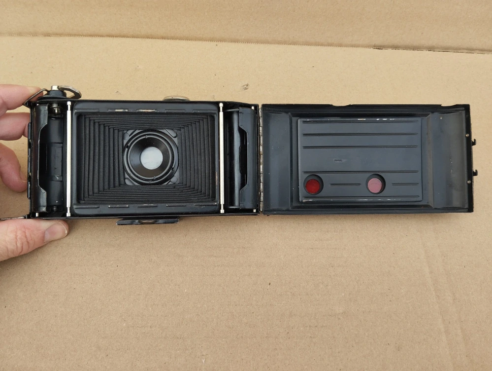 Starý měchový fotoaparát Balda Juwella + pouzdro