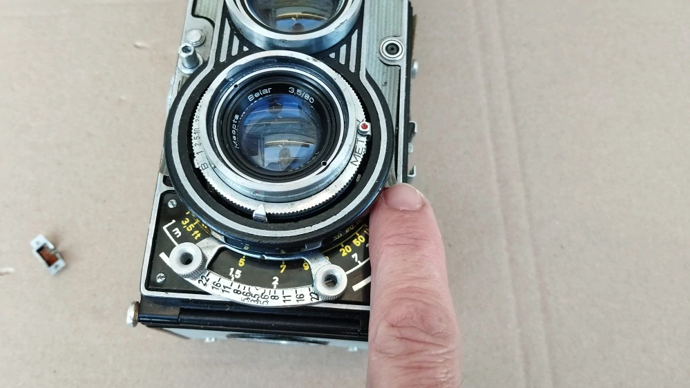 Starý fotoaparat FLEXARET 6 s kož.obalem, krytkou.
