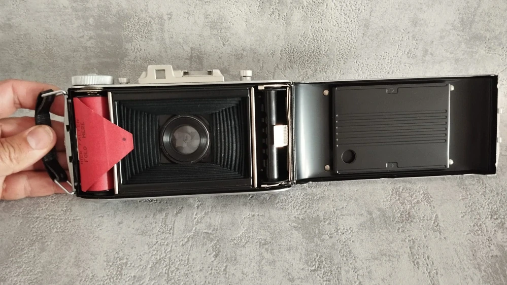 Velice zachovalý starý značkový měchový fotoaparát AGFA + pouzdro