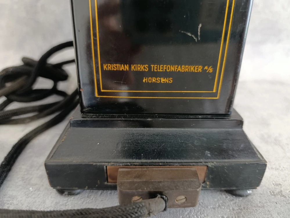 Starý dánský orig.telefon na kliku Kristian Kirkdo sbírky, k dekoraci