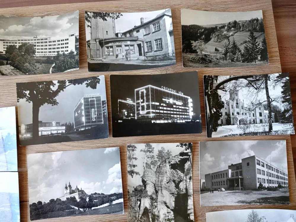 24x stará pohlednice ČSSR Gottwaldov Zlín města hory místopis