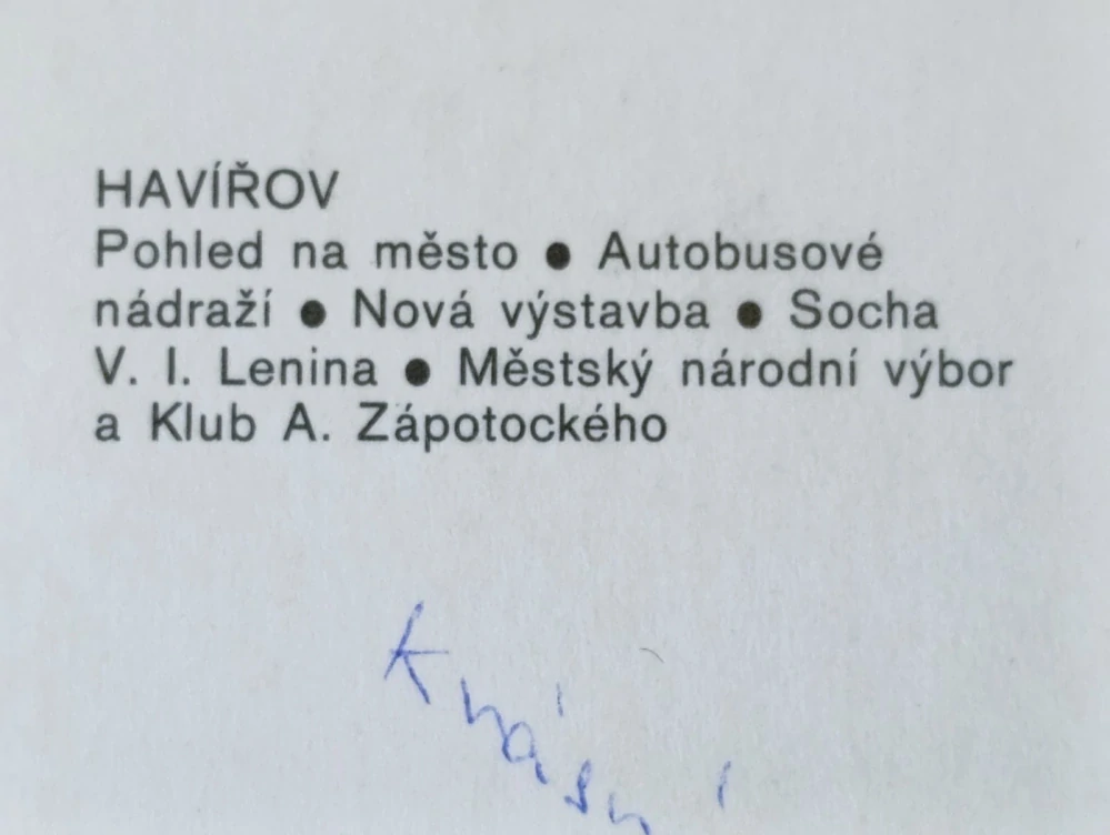 Havířov stará pohlednice Lenin autobusové nádraží ČSSR