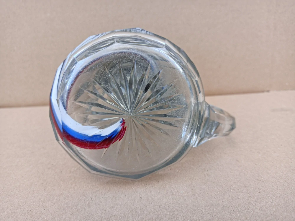 Starý krigel s trikolorou - krásný, velmi starý, nepoškozený - Komisní prodej -