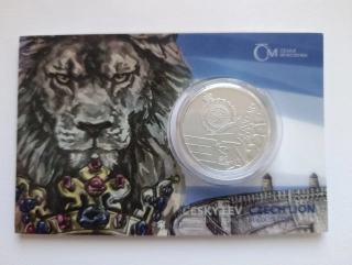 Stříbrná dvouuncová investiční mince Český lev 2023 číslovaná