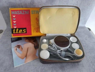 Masážní strojek ITES 720 v originální krabici – funkční, kompletní, velmi zachovalý (1976)