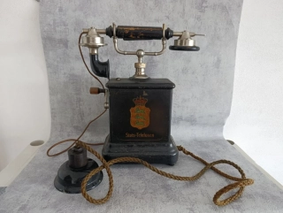 Starožitný skandinávský telefon Stats-Telefonen (1900–1925) | Emil Möller Horsens, Dánsko